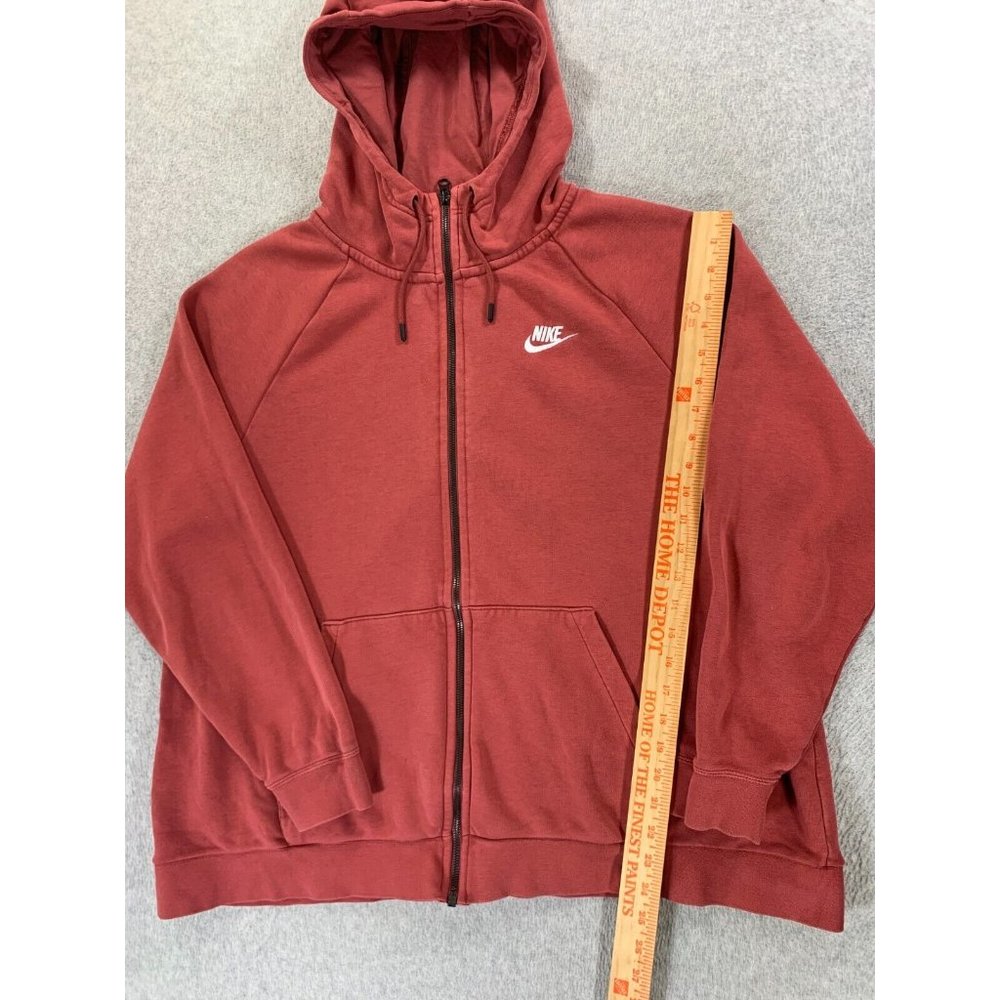 Nike Black‎ Label Cotton Blend Swoosh Hoodie Jacket (Women's XL) Blush Red - Picture 5 of 12